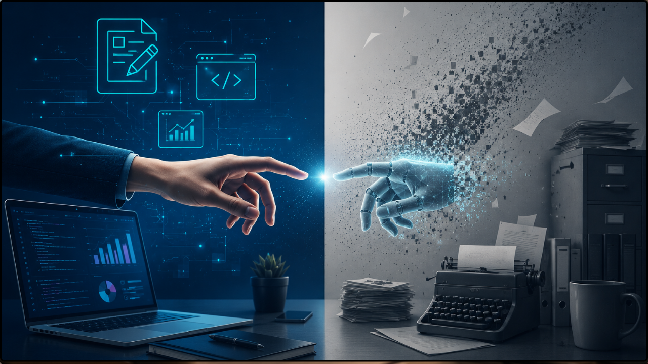 Content AI impact on jobs illustration