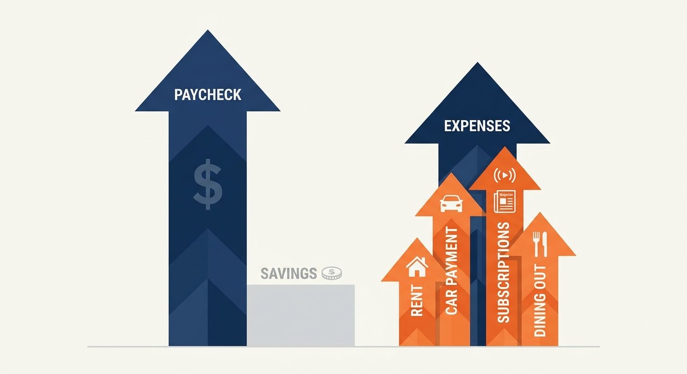 lifestyle creep trap - why a bigger paycheck doesn't build more savings